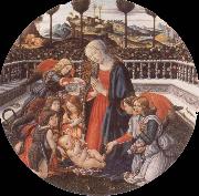Francesco Botticini Adoration of the Christ Child oil painting reproduction